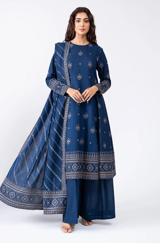 Sapphire - 3PC Dhanak Embroidered Suit - MM#1006