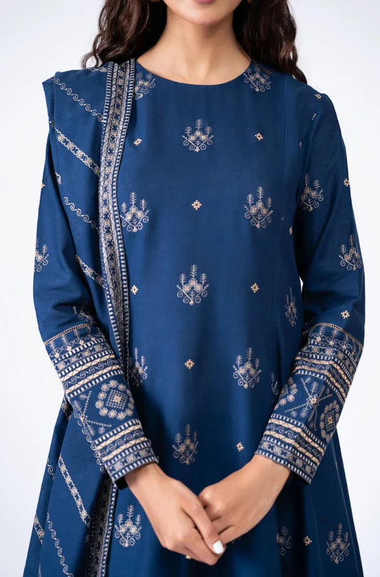 Sapphire - 3PC Dhanak Embroidered Suit - MM#1006