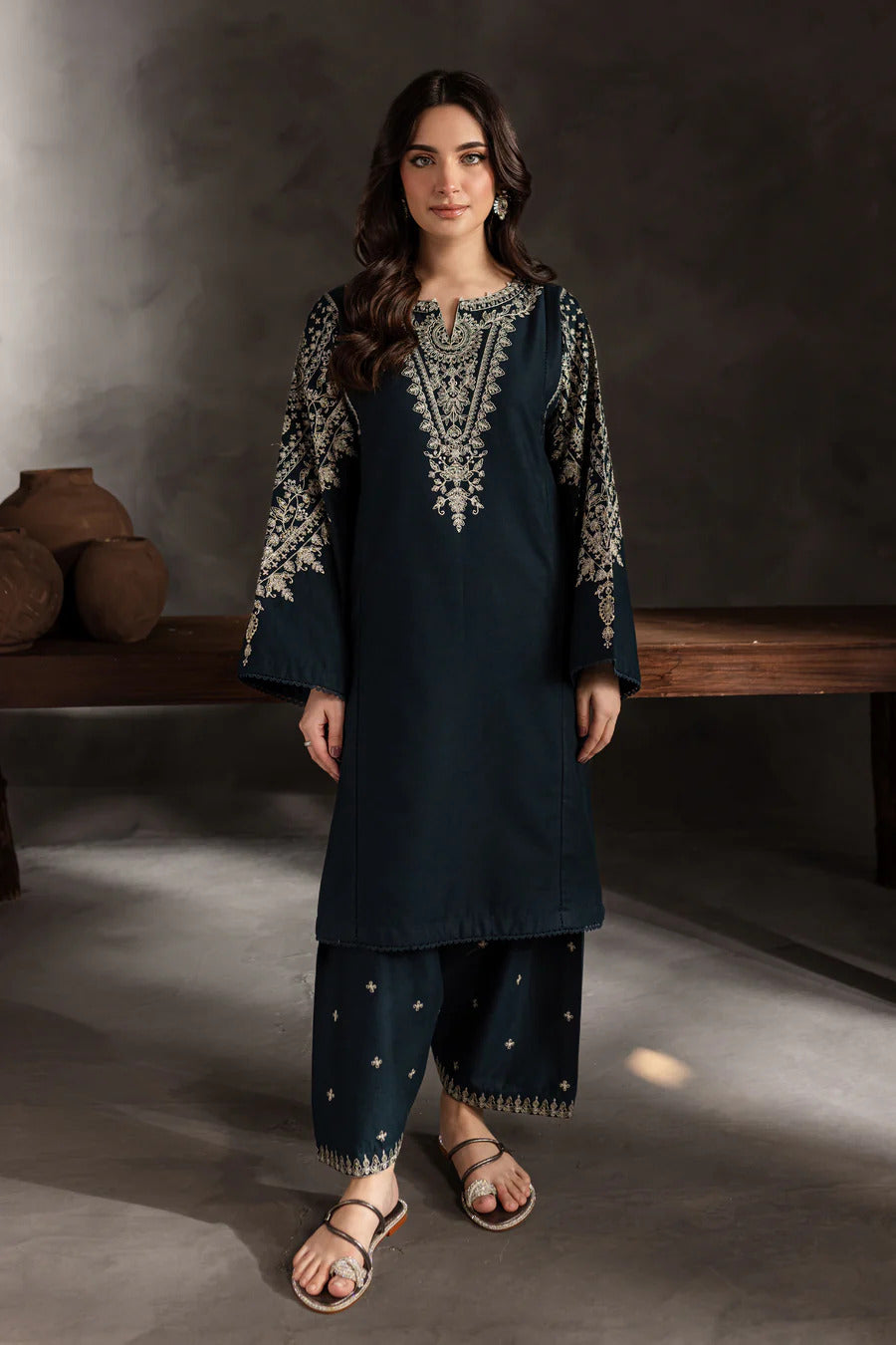 Berry Mandala 2Pc - Embroidered Dhanak bana Dora Unstitched